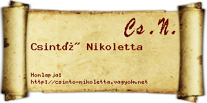 Csintó Nikoletta névjegykártya