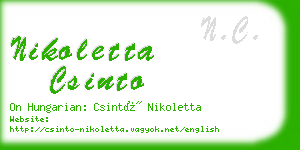 nikoletta csinto business card